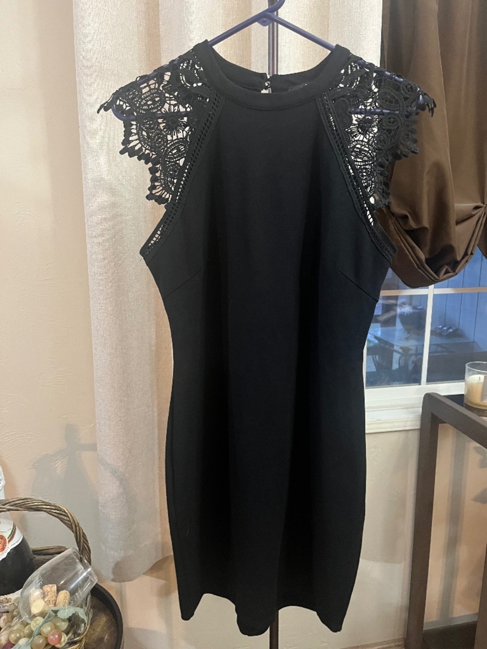 IRIS Black Dress Lace Accent